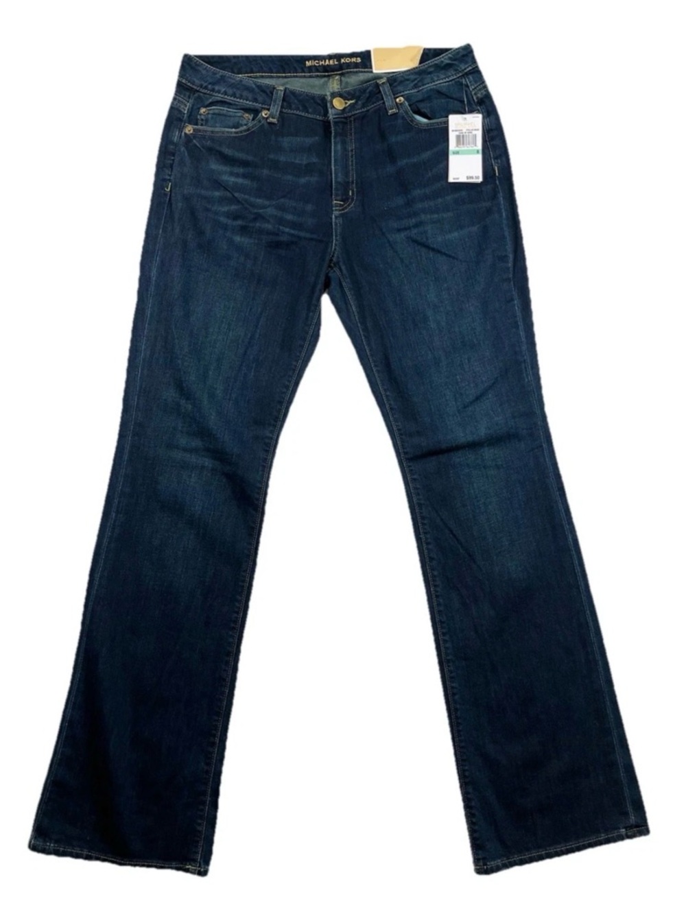 Michael Kors Women’s Dark Wash Bootcut Jeans Size 8 Jet Set Curvy Office Casual